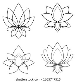 Set of four ethnic Mandala ornaments for Henna drawing and tattoo template. Vector illustration