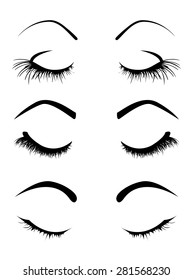 Set of four eyelashes