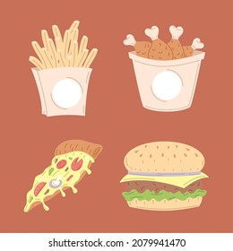 Vierer-Fast-Food-Set