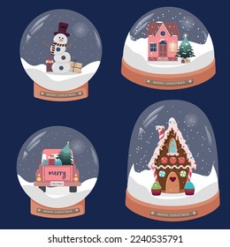 Conjunto de vectores de nieve plana 