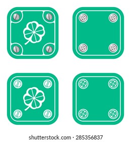 Set of four flat simple frames and cloverleaf
