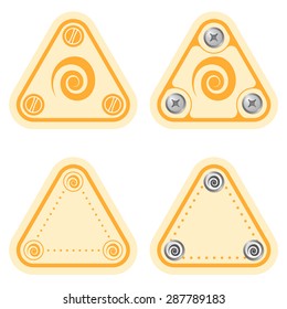 Set of four flat simple frames and spiral