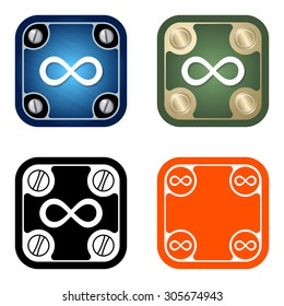 Set of four flat simple frames and infinity symbol