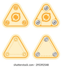 Set of four flat simple triangles and arrows