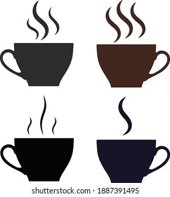 set of four flat vector coffee cup icons
