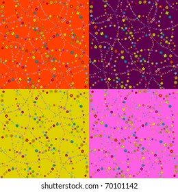 Set of four floral backgrounds