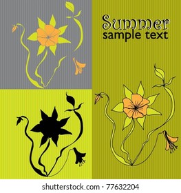 set of four floral backgrounds - vector illustration
