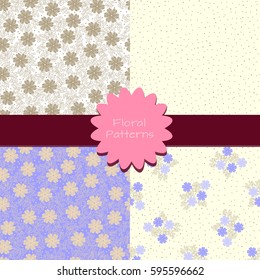 Set of four floral seamless pattern in oriental style. Floral background for textile, wallpaper, pattern fills, covers, surface, print, gift wrap, scrapbooking, decoupage.