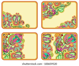 set of four flower background design
