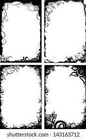 Set of four frames in grunge style