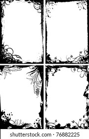 Set of four frames in grunge style