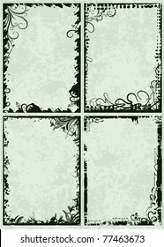 Set of four frames in grunge style.