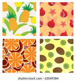 Set of four fruit seamless