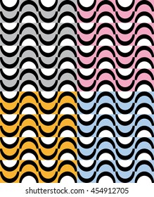 Set four fun patterns with colorful semicircles
