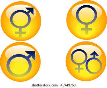 a set of four gender icons