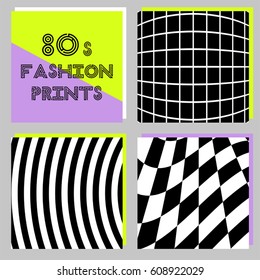 Set of four geometric 80's style posters for your decoration