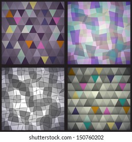 Set of four geometric abstract backgrounds.