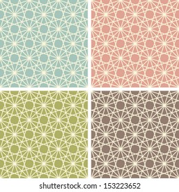 set of four geometric patterns background