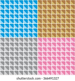 Set four geometric patterns with colorful squares