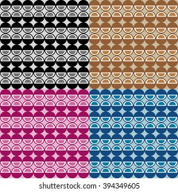 Set four geometric patterns with colorful circles