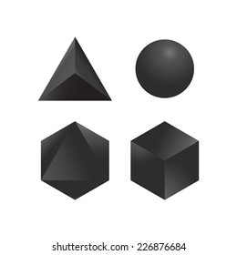 Set of four geometric shapes 