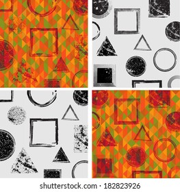 Set of four geometrical backgrounds