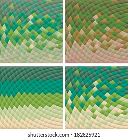 Set of four geometrical backgrounds. Snake skin.