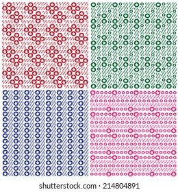 set four of geometrical patterns background.Vector illustration
