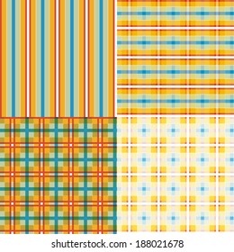 set of four geometrical seamless pattern