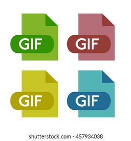 Set of four gif icons isolated on a white background