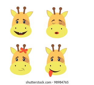 set of four giraffes