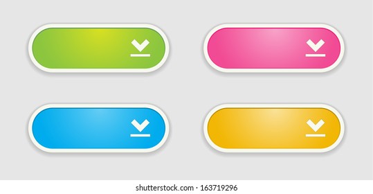 The set of four glossy blank oval buttons / The oval glossy button set / Buttons