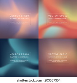 Set of four gradient mesh abstract backgrounds for website or ui backgrounds. Eps10 vector illustration.