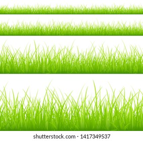 Set Of Four Green Meadows Banner Different Heigths - Shutterstock ID 1417349537