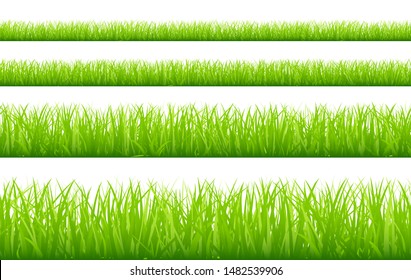 Set Of Four Green Meadows Banner Straight