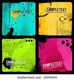 A set of four grunge banners. Also available as bitmap (jpg): Image ID 26181571