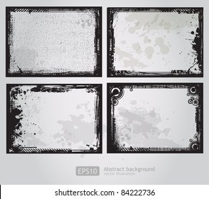 Set of four Grunge frames vector