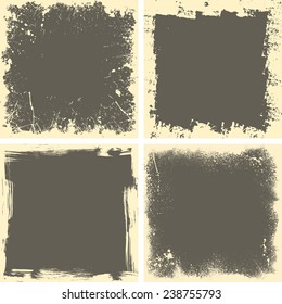 Set of four grunge square backgrounds. eps10