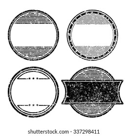 Set of four grunge templates for rubber stamps