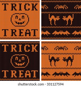 Set of four Halloween jersey textures