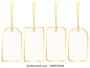 Set Of Four Hangtags With Golden Frame