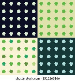 Set with four Happy St. Patrick's day seamless background, vector illustration