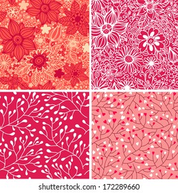 Set of four Happy valentines day backgrounds. Love backgrounds.