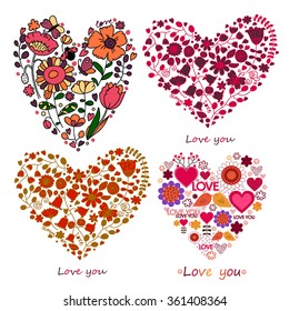 Set of four heart