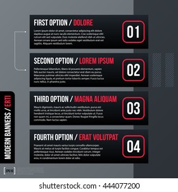 Set of four horizontal web banners on gray background. Modern business template, neutral style.
