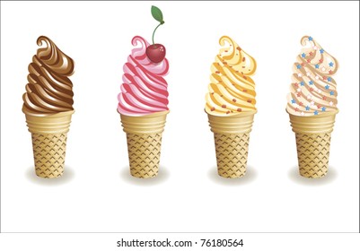 A set of four Ice cream