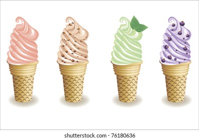 A set of four Ice cream