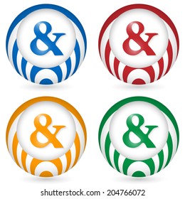 set of four icon with ampersand
