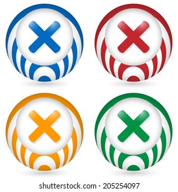 set of four icon with ban symbol