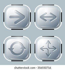 Set of four icon and different arrows